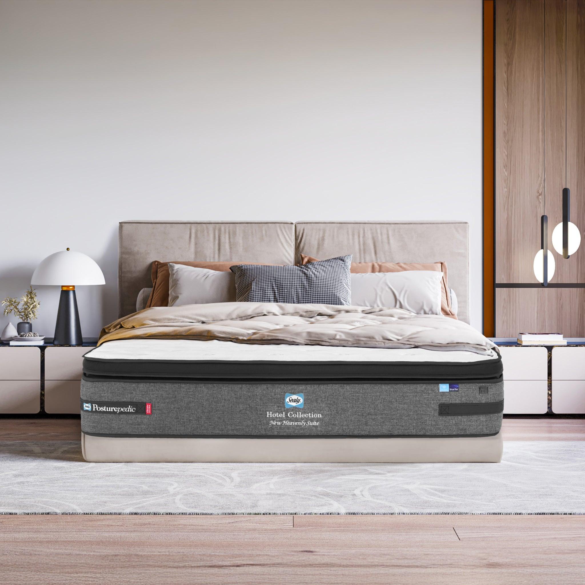 Best Luxury Mattress Malaysia 2026: What Sets Premium Sleep Apart 5 Sealy Posturepedic Elevate Hotel Collection New Heavenly Suite mattress styled in a five-star hotel-inspired bedroom