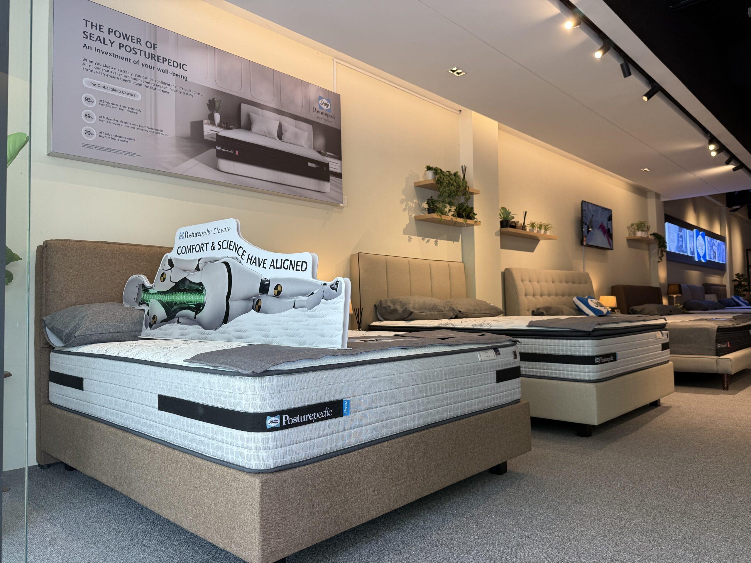 How Long Does A Mattress Last and When to Replace It 10 Interior of a Sealy Sleep Boutique where you can compare the best mattress ranges in person