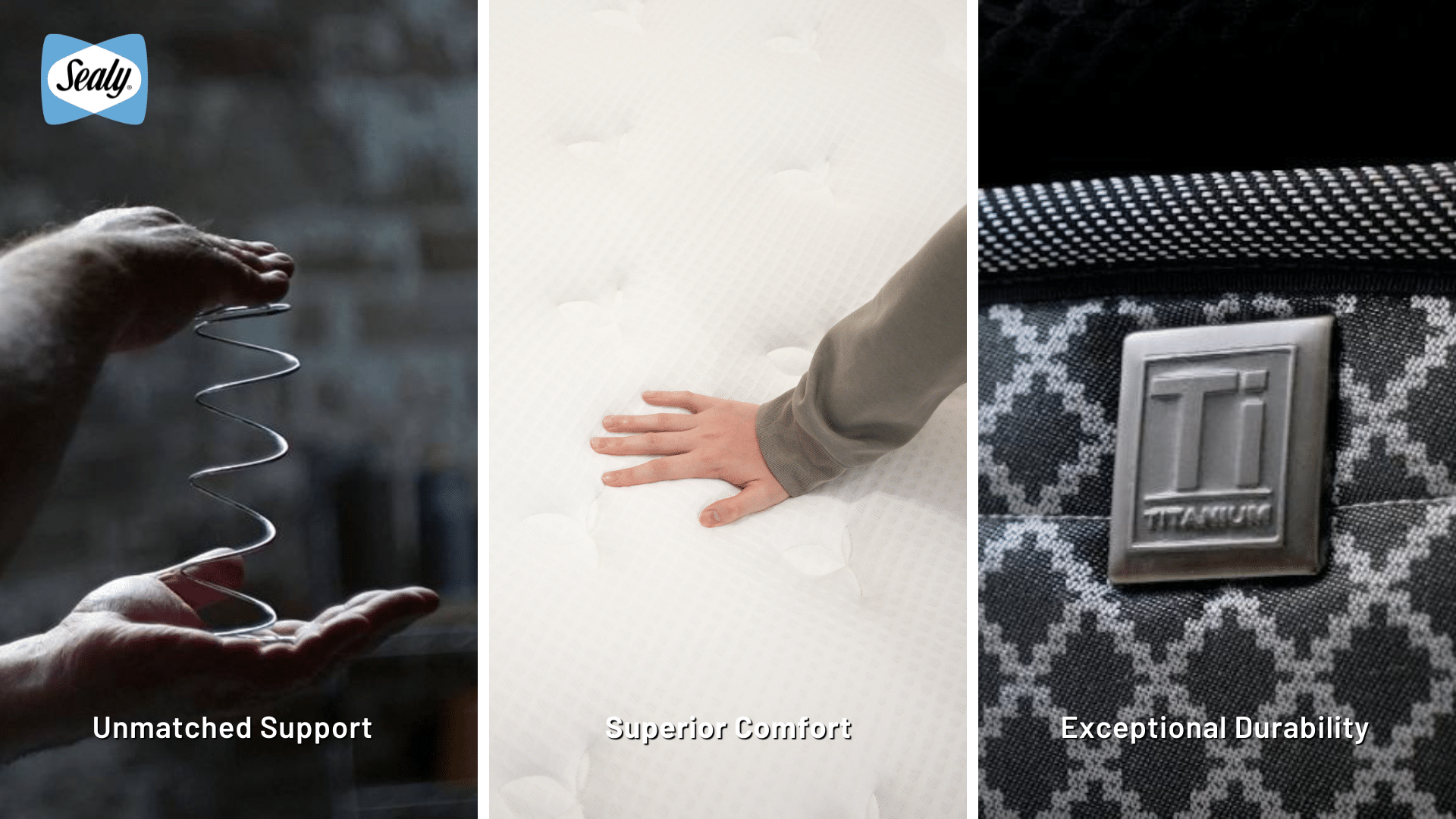 What Should Heavy Sleepers Look for in a Mattress? 10 Sealy mattress support, comfort and durability: coil spring, comfort surface and layers, and Titanium badge